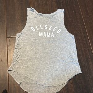 Gray 'Blessed Mama' Tank Top